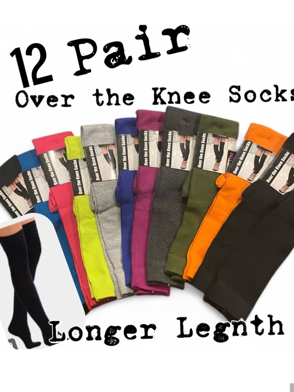 💕12 Pair! Sexy Women’s Over the Knee Socks